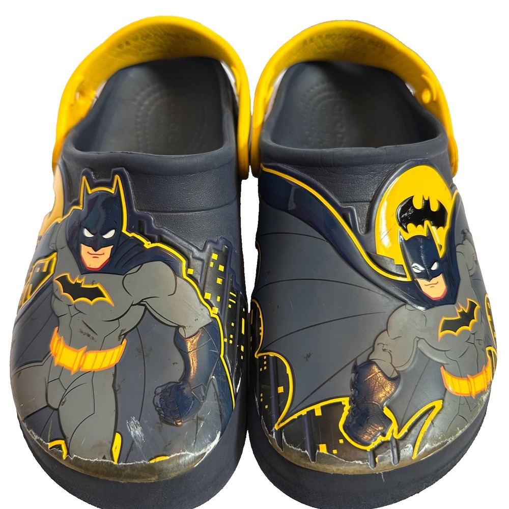 Crocs Batman Slip-On Clog with Yellow Strap, Kids Size 13